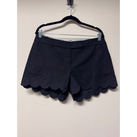 J. CREW FACTORY 4" Linen-Cotton Scalloped Hem Short, Sz 8 - Picture 2 of 9
